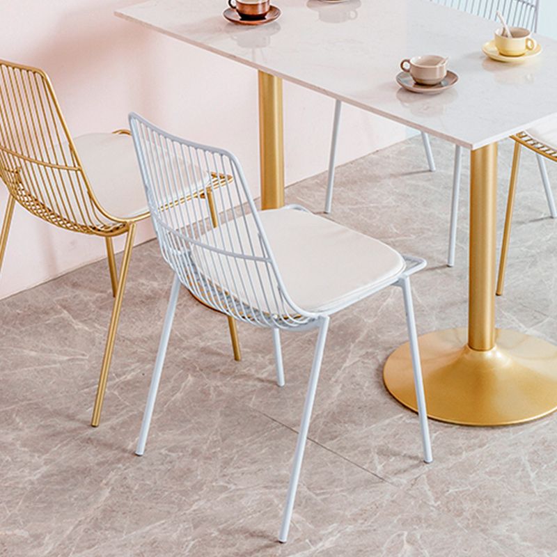 Glam Style Dining Chair Metal Windsor Back Dining Side Chair for Dining Room Clearhalo 'Dining Chairs' 'Dining Tables & Seating' 'dining_chair' 'furn' 'furn_dining_chair' 'Furniture' 'furniture_dining_chair' 'Kitchen & Dining Furniture' 1200x1200_c85c61ad-f75f-414b-af71-b5c7aea413fc