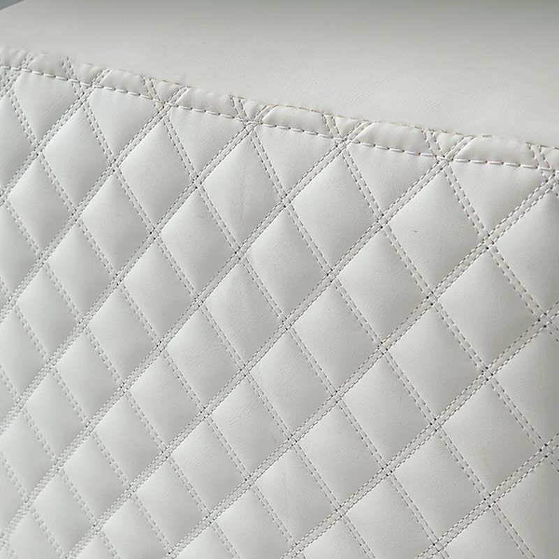 Glam Ottoman Genuine Leather Upholstered Diamond Lattice Square Ottoman with Metal Legs Clearhalo 'furn' 'furn_ottomans_poufs' 'Furniture' 'Living Room Furniture' 'Ottomans & Poufs' 'ottomans_poufs' 1200x1200_c85c799d-98c5-41b1-8a1b-a4d265c49281