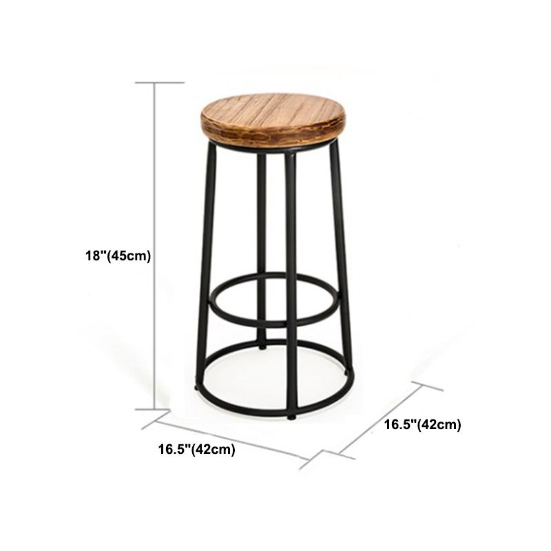 Industrial Solid Wood Bar & Counter Stool Round Cafe Counter Chair in Natural Clearhalo 'Bar Furniture' 'Bar Stools' 'bar_stools' 'furn' 'furn_bar_stools' 'Furniture' 'furniture_bar_stools' 'Kitchen & Dining Furniture' 1200x1200_c85cdd1d-3fe2-47dd-b3a1-5d52c339a8d6