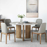 Modern 1/4/5/7 Pieces Dining Sintered Stone Dining Table Set with Wooden Legs for Kitchen Clearhalo 'Dining Room Sets' 'Dining Tables & Seating' 'dining_room_set' 'furn' 'furn_dining_room_set' 'Furniture' 'furniture_dining_room_set' 'Kitchen & Dining Furniture' 'kitchen&dining_furn' 'kitchen' 1200x1200_c85e88b2-ef0e-4a01-89ed-871803ba6e9c