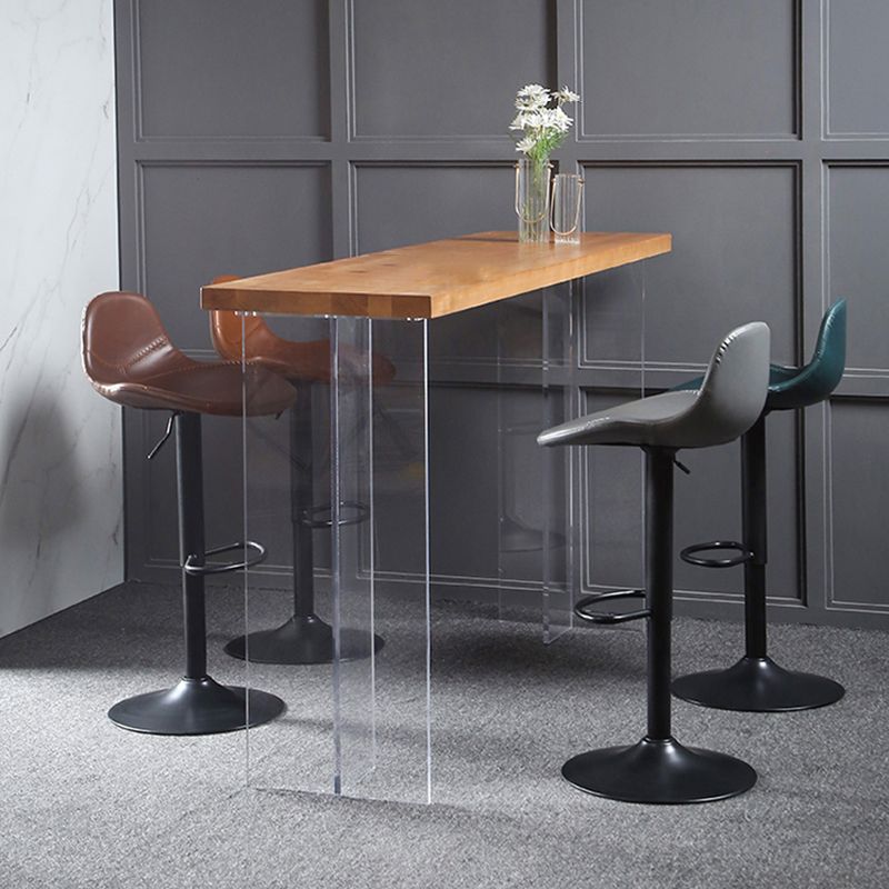 Scandinavian Adjustable Height Bar Stool Faux Leather Footrest Bar Stool Clearhalo 'Bar Furniture' 'Bar Stools' 'bar_stools' 'furn' 'furn_bar_stools' 'Furniture' 'Kitchen & Dining Furniture' 1200x1200_c8604ccf-b19f-4016-86be-489e4c28638f