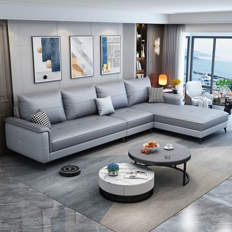 Square Arm Cushion Back Removable Cushions 4 Seat L-Shape Sofa Clearhalo 'furn' 'furn_sectionals' 'Furniture' 'furniture_sectionals' 'kitchen' 'kitchen_sectionals' 'Living Room Furniture' 'Sectionals' 1200x1200_c8605b8c-a60c-4884-8360-6f8e5f5d4a0a