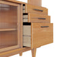 Porte di vetro contemporanea pranzo Hutch Pine Hutch a buffet