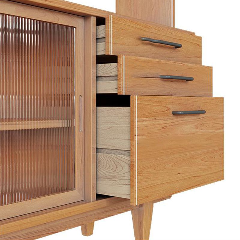 Porte di vetro contemporanea pranzo Hutch Pine Hutch a buffet