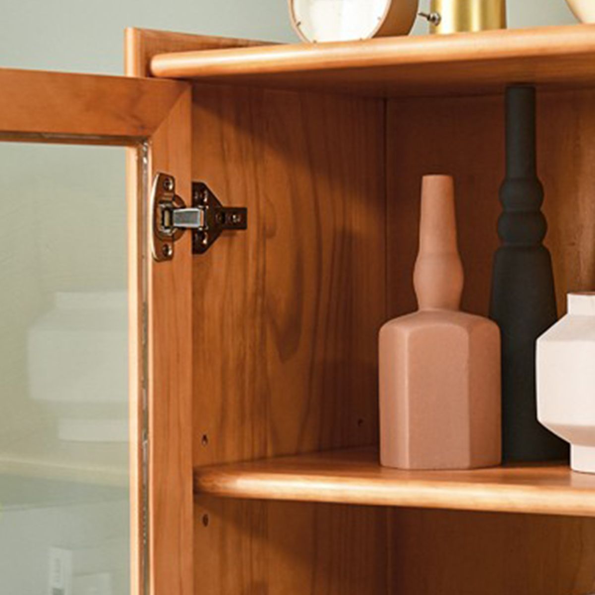 Stain Resistant Storage Cabinet Glass Paned Standard Cabinet Clearhalo 'Cabinets & Chests' 'cabinets_chests' 'furn' 'furn_cabinets_chests' 'Furniture' 'Living Room Furniture' 1200x1200_c8637863-c558-4d82-b69b-eca97ff44422