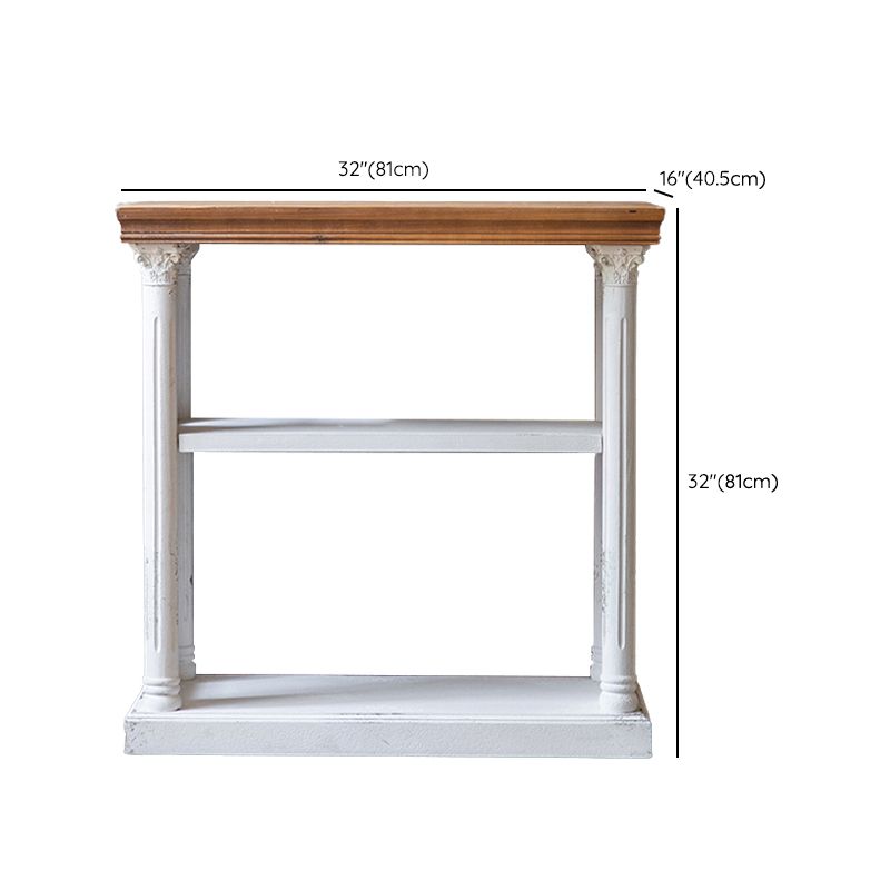 Mesa de consola de madera sólida de país francés mesa de acento angustiado