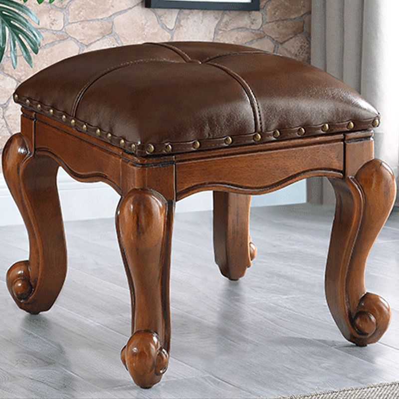 Mid-Century Modern Ottoman Genuine Leather Tufted Rectangle Ottoman with Nailhead Trim Clearhalo 'furn' 'furn_ottomans_poufs' 'Furniture' 'Living Room Furniture' 'Ottomans & Poufs' 'ottomans_poufs' 1200x1200_c864d5df-1a65-4180-84ea-8ac06314404a