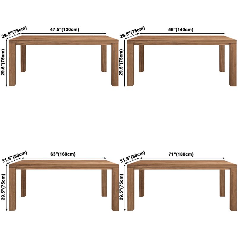 Modern Solid Wood Khaki Dining Table Rectangle Kitchen Dining Table with 4 Legs Base Clearhalo ' dining_table' 'Dining Tables & Seating' 'Dining Tables' 'furn' 'furn_dining_table' 'Furniture' 'furniture_dining_table' 'Kitchen & Dining Furniture' 'kitchen&dining_furn' 'kitchen' 'kitchen_dining_table' 1200x1200_c8655d25-efce-4ff7-82b9-663c1be666aa