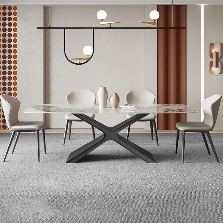 Modern Rectangle Sintered Stone Dining Table Set 1/4/5/6/7 Pieces Dining Set Clearhalo 'Dining Room Sets' 'Dining Tables & Seating' 'dining_room_set' 'furn' 'furn_dining_room_set' 'Furniture' 'Kitchen & Dining Furniture' 1200x1200_c866c8fe-adba-4a03-9e72-cc47acf4526b