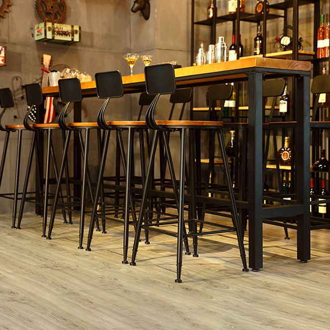 Pine Wood Bar Table Industrial Bar Table with Trestle Base in Black Clearhalo 'Bar Furniture' 'Bar Tables' 'bar_tables' 'furn' 'furn_bar_tables' 'Furniture' 'furniture_bar_tables' 'Kitchen & Dining Furniture' 1200x1200_c8673f7f-f0ec-44a7-b228-396fec66317a