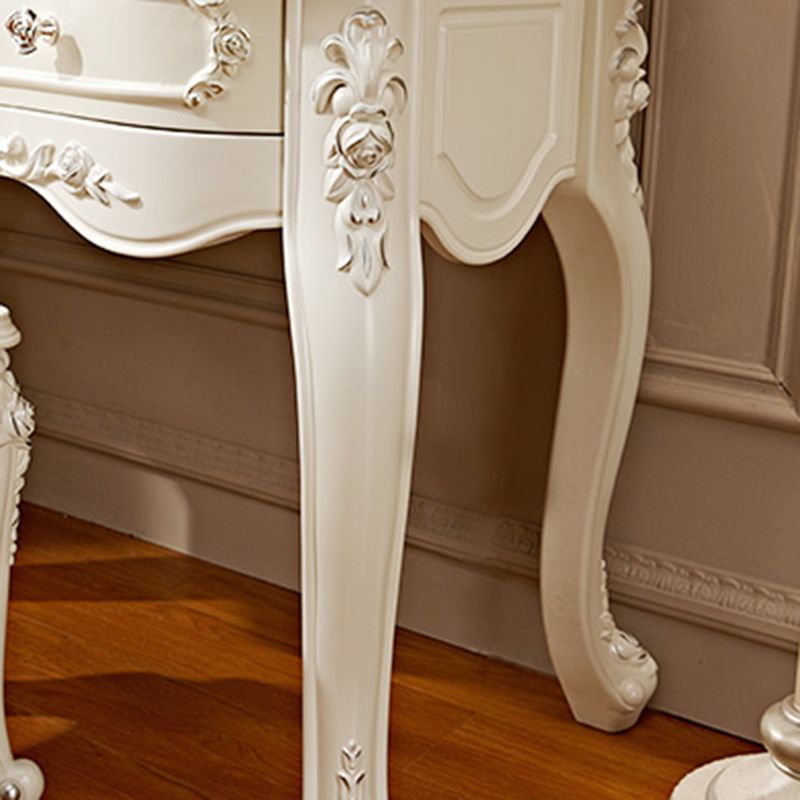 Victorian 33.4 "/41.3" Wide Wood 4 cassetti a specchio Vanity per il trucco a specchio