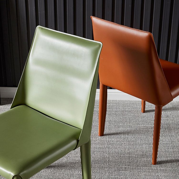 Contemporary Leather Indoor-Outdoor Side Chair Parsons Armless Dining Chair Clearhalo 'Dining Chairs' 'Dining Tables & Seating' 'dining_chair' 'furn' 'furn_dining_chair' 'Furniture' 'furniture_dining_chair' 'Kitchen & Dining Furniture' 1200x1200_c86802fe-d831-4a6f-b3b5-6fe42bba0ec5