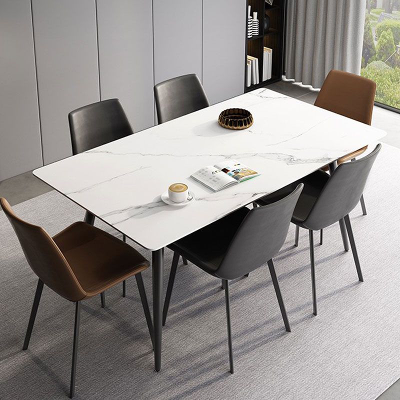Metal Modern Rectangle Table Sintered Stone Table for Kitchen and Dining Room Clearhalo ' dining_table' 'Dining Tables & Seating' 'Dining Tables' 'furn' 'furn_dining_table' 'Furniture' 'furniture_dining_table' 'Kitchen & Dining Furniture' 'kitchen&dining_furn' 'kitchen' 'kitchen_dining_table' 1200x1200_c869d89d-989f-4b0a-8cae-08b271afcc01