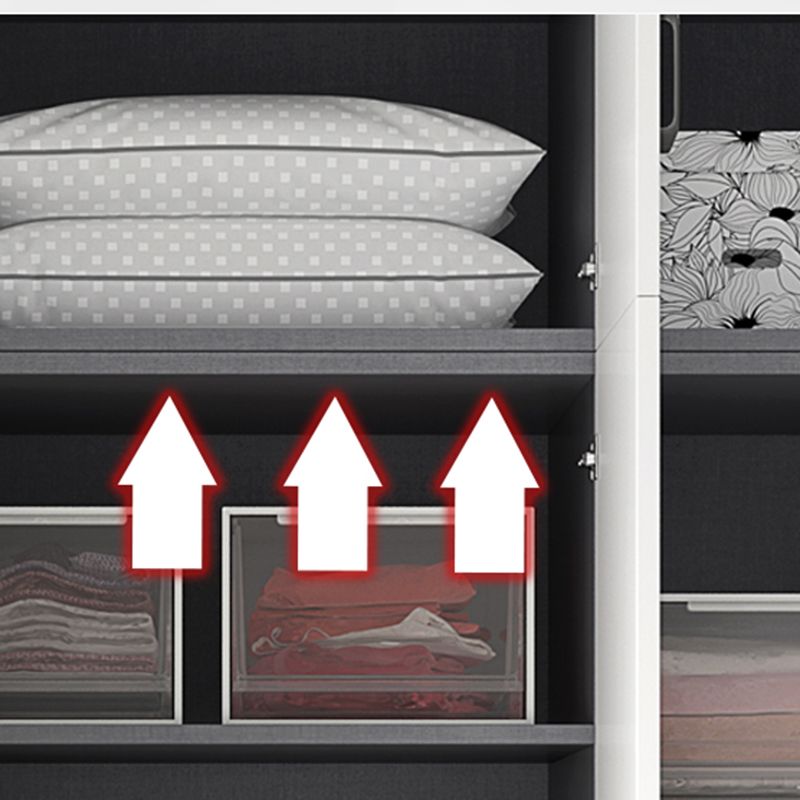 Engineered Wood Wardrobe Cabinet Modern Style Wardrobe Closet with Shelves