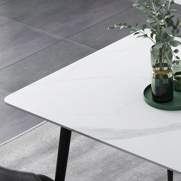 Rectangle Shape Industrial Style Dining Table Sintered Stone Fixed Table for Restaurant Clearhalo ' dining_table' 'Dining Tables & Seating' 'Dining Tables' 'furn' 'furn_dining_table' 'Furniture' 'furniture_dining_table' 'Kitchen & Dining Furniture' 'kitchen&dining_furn' 'kitchen' 'kitchen_dining_table' 1200x1200_c86b23db-3463-42a9-b413-1f50e98a4244