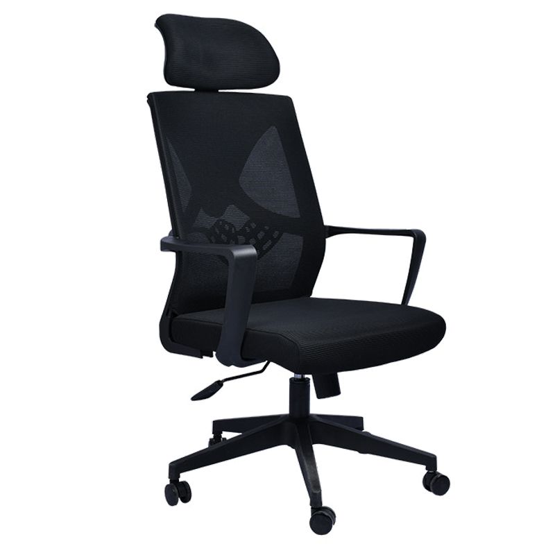 Contemporary Arm Chair Fixed Arms Plastic Lumbar Support Black Office Chair Clearhalo 'furn' 'furn_office_chair' 'Furniture' 'Office Chairs' 'Office Furniture' 'office_chair' 1200x1200_c86c22c4-12dd-4df1-a530-4363e90d893a
