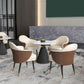 Set da pranzo rotondo piedistallo 1/4/5 pezzi Top Dinette moderno set in bianco