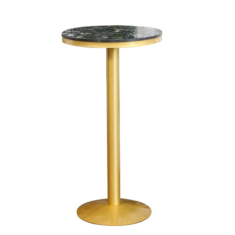 Glam Gold Iron Bar Table 21.6"W Round Top Marble Bistro Table for Breakroom Clearhalo 'Bar Furniture' 'Bar Tables' 'bar_tables' 'furn' 'furn_bar_tables' 'Furniture' 'furniture_bar_tables' 'Kitchen & Dining Furniture' 'kitchen&dining_furn' 'kitchen' 1200x1200_c86cdec1-8bef-4d12-9ff7-bc71ec1b731b