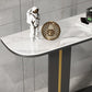 31.49" High Stone Console Table Iron Frame Scratch Resistan Accent Table Clearhalo 'Console Tables' 'console_tables' 'Entry & Mudroom Furniture' 'furn' 'furn_console_tables' 'Furniture' 1200x1200_c86db462-e782-4f6a-a92e-0e8b806fbe3d