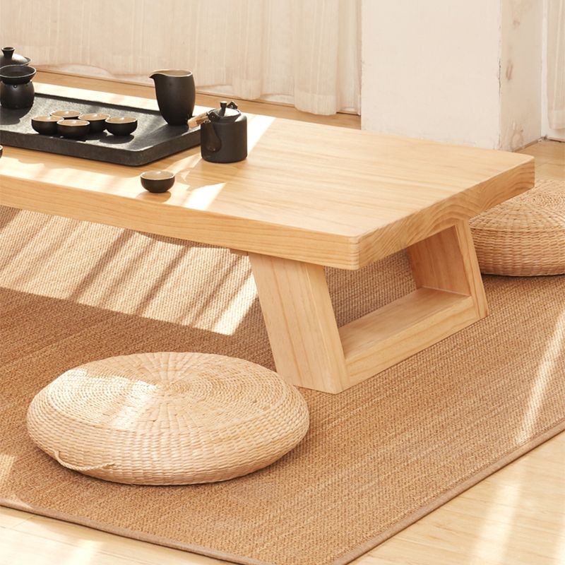 Table basse contemporaine à 4 pieds, table de cocktail en bois massif