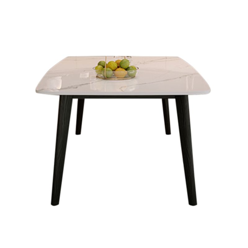 Rectangular Dining Room Table Stone Tabletop with Solid Wood Legs Clearhalo 'Dining Tables & Seating' 'Dining Tables' 'dining_table' 'furn' 'furn_dining_table' 'Furniture' 'Kitchen & Dining Furniture' 1200x1200_c86e606f-e426-4202-a4e2-2643403cf975
