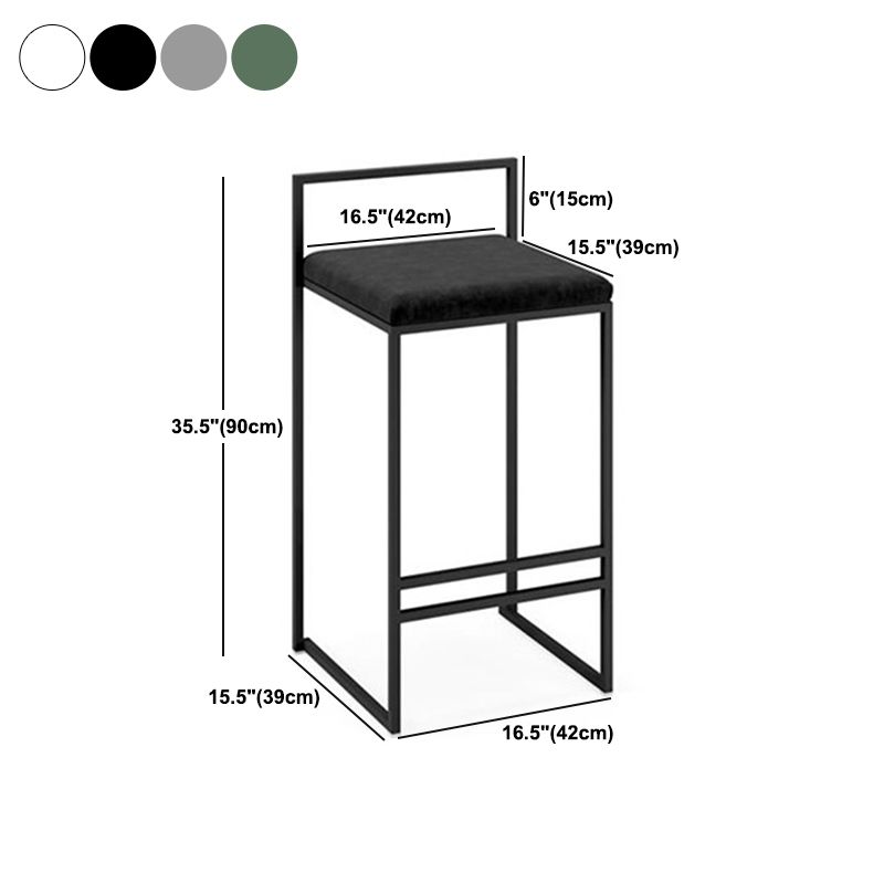 Industrieel vierkante gestoffeerde tegenstoelbalkloze stoelstoel met metalen voetsteun