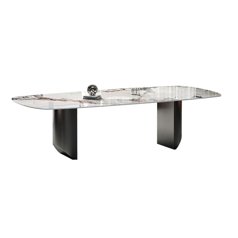 Luxury Sintered Stone Top Dining Table Rectangle Table with Double Pedestal Clearhalo ' dining_table' 'Dining Tables & Seating' 'Dining Tables' 'furn' 'furn_dining_table' 'Furniture' 'furniture_dining_table' 'Kitchen & Dining Furniture' 'kitchen&dining_furn' 'kitchen' 'kitchen_dining_table' 1200x1200_c870fd1c-eab9-49fd-a951-4fcf6a28fa89