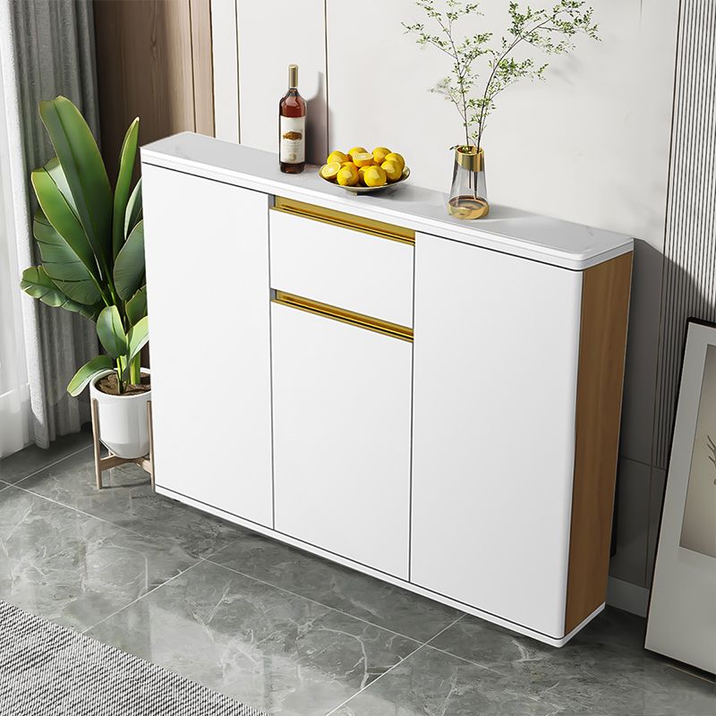 Contemporary Manufactured Wood Dining Server White Adjustable Shelving Sideboard Clearhalo 'buffet_sideboard' 'Buffets & Sideboards' 'furn' 'furn_buffet_sideboard' 'Furniture' 'Kitchen & Dining Furniture' 1200x1200_c871897a-da62-4047-a6d2-042acca6f6d3
