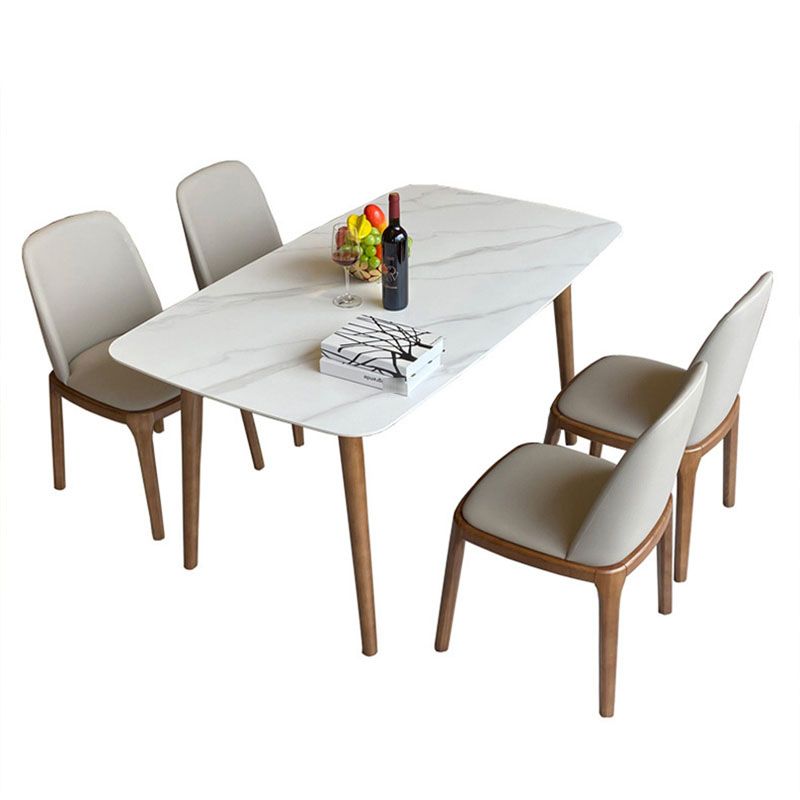 Contemporary Modern Rectangle Stone Table 4 Legs Home Kitchen Dinner Table Clearhalo ' dining_table' 'Dining Tables & Seating' 'Dining Tables' 'furn' 'furn_dining_table' 'Furniture' 'furniture_dining_table' 'Kitchen & Dining Furniture' 'kitchen&dining_furn' 'kitchen' 'kitchen_dining_table' 1200x1200_c871ad16-42d9-4295-9fcf-72b0c730717c