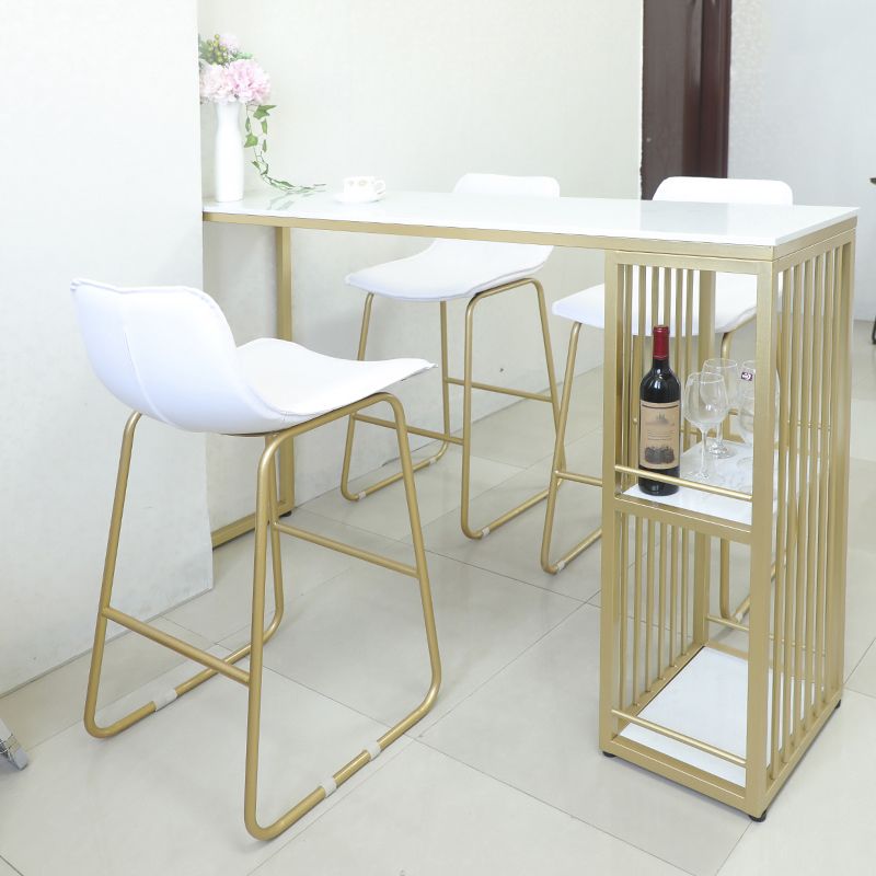 Glam Bar Table Set 1/4 Pieces Rectangle Stone Counter Table with High Stools for Balcony Clearhalo 'Bar Furniture' 'furn' 'furn_home_bar_bar_sets' 'Furniture' 'Home Bars & Bar Sets' 'home_bar_bar_sets' 'Kitchen & Dining Furniture' 1200x1200_c8731561-08ef-47d4-885c-bf3b3e32b270