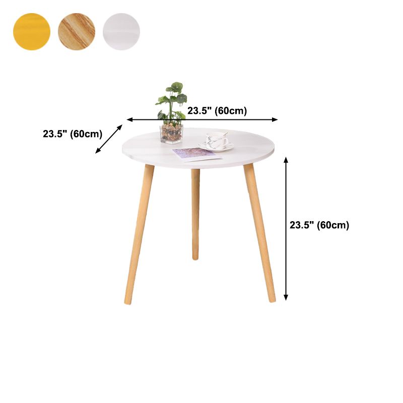 3 Legs End Table Natural/ White/ Yellow Round Wood Side End Table Clearhalo 'Coffee & Accent Tables' 'End & Side Tables' 'end_side_table' 'end_side_tables' 'furn' 'furn_end_side_tables' 'Furniture' 'furniture_end_side_table' 'Living Room Furniture' 1200x1200_c8734204-6623-4510-b216-ce644704bd9d