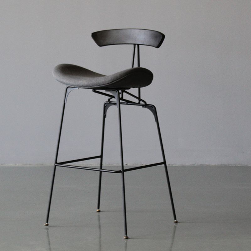 Black Iron Quilted Barstool 25.5" H Industrial Tall Stool with Contoured Seat Clearhalo 'Bar Furniture' 'Bar Stools' 'bar_stools' 'furn' 'furn_bar_stools' 'furniture_bar_stools' 'Kitchen & Dining Furniture' 'kitchen&dining_furn' 'kitchen' 'kitchen_furn' Furniture' 1200x1200_c873f0fb-b695-4a80-b6f1-d6ea42e10053