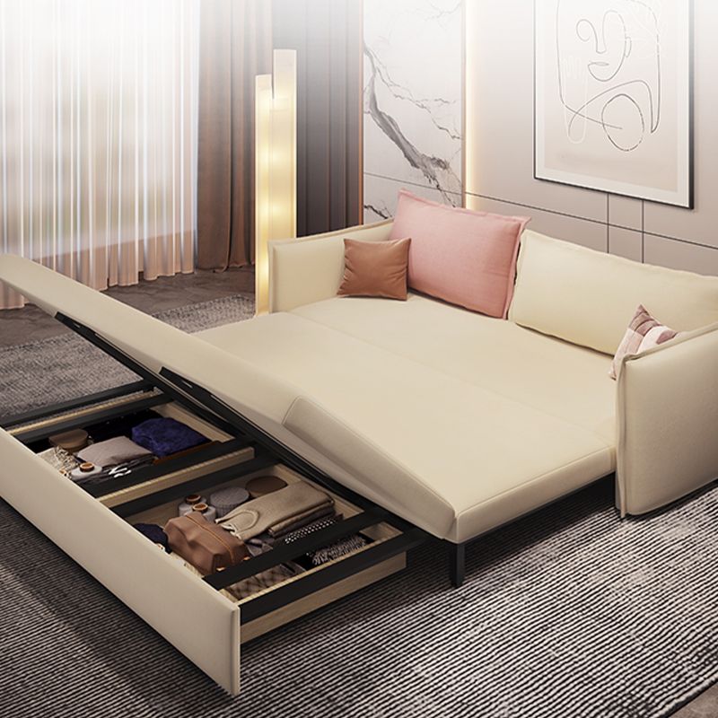 White and Pink Convertible Settee Loveseat Square Arm Standard Bed Settee Clearhalo 'furn' 'furn_sofas' 'Furniture' 'furniture_sofas' 'kitchen' 'kitchen_sofas' 'Living Room Furniture' 'Sofa' 'sofas' 1200x1200_c87422cd-f5cc-43ba-adb8-a4859833c1e1