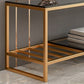 17.72 "H TV Stand Open Rangement Glam Style Console TV avec 2 étagères pour le salon