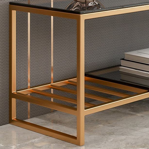 17.72 "H TV Stand Open Rangement Glam Style Console TV avec 2 étagères pour le salon