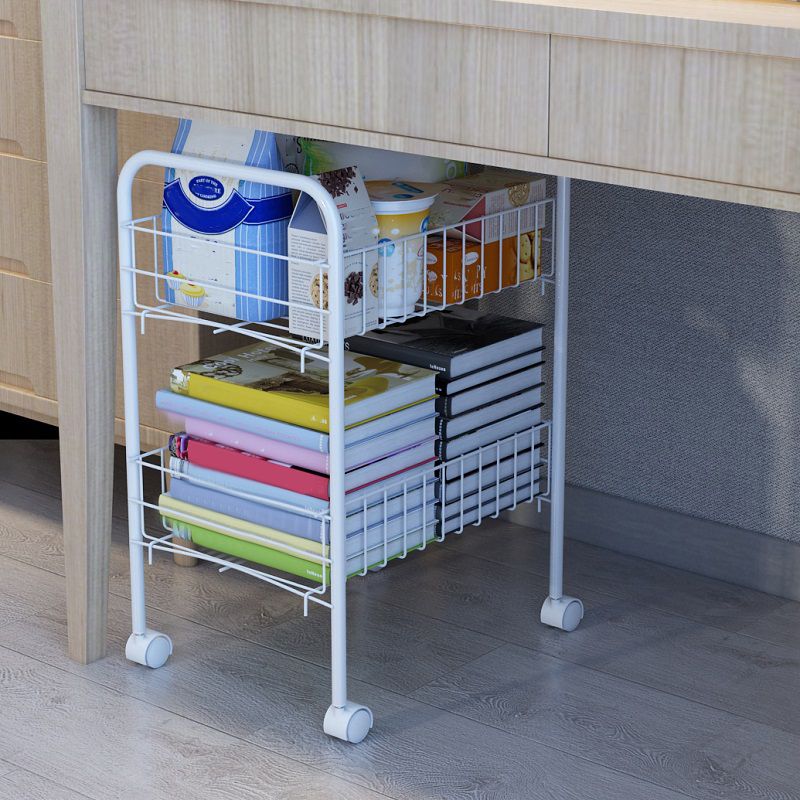 Contemporary Style Bookshelf with Casters White Book Shelf for Study Room Clearhalo 'Bookcases' 'furn' 'furn_bookcases' 'Furniture' 'furniture_bookcases' 'kitchen' 'kitchen_bookcases' 'Living Room Furniture' 'Office Furniture' 1200x1200_c8744b3f-bfde-4794-9bc3-c8ab89fbee5a