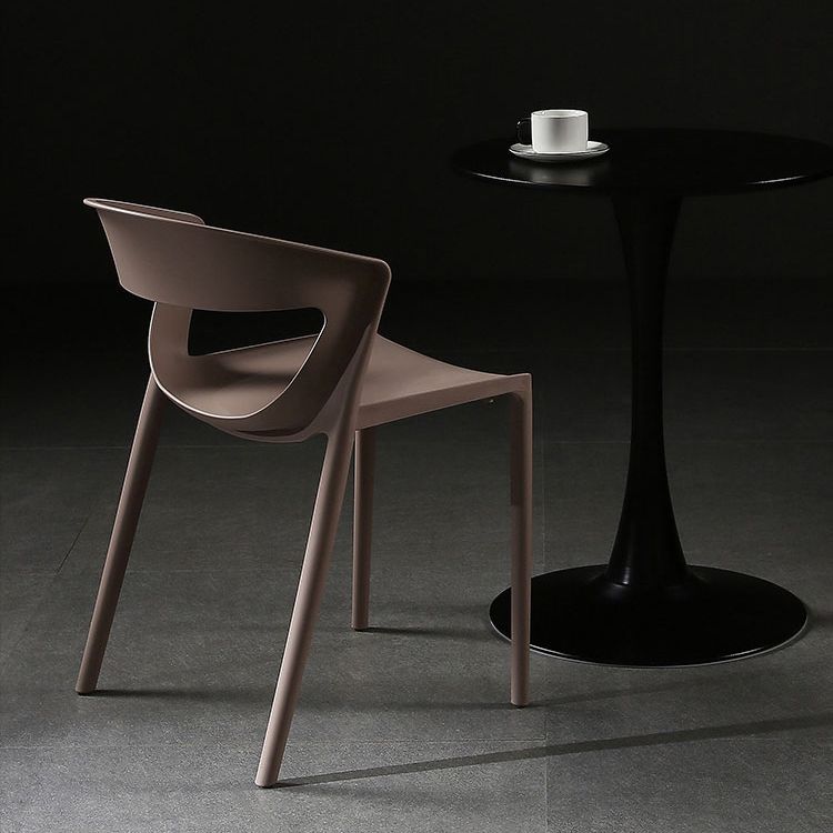 Scandinavian Style Open Back Dining Side Chair Plastic Dining Armless Chair for Home Clearhalo ' kitchen&dining_furn' 'Dining Chairs' 'Dining Tables & Seating' 'dining_chair' 'furn' 'furn_dining_chair' 'Furniture' 'furniture_dining_chair' 'Kitchen & Dining Furniture' 'kitchen' 1200x1200_c875deb3-47ce-49c6-9c86-e95a8454e64e