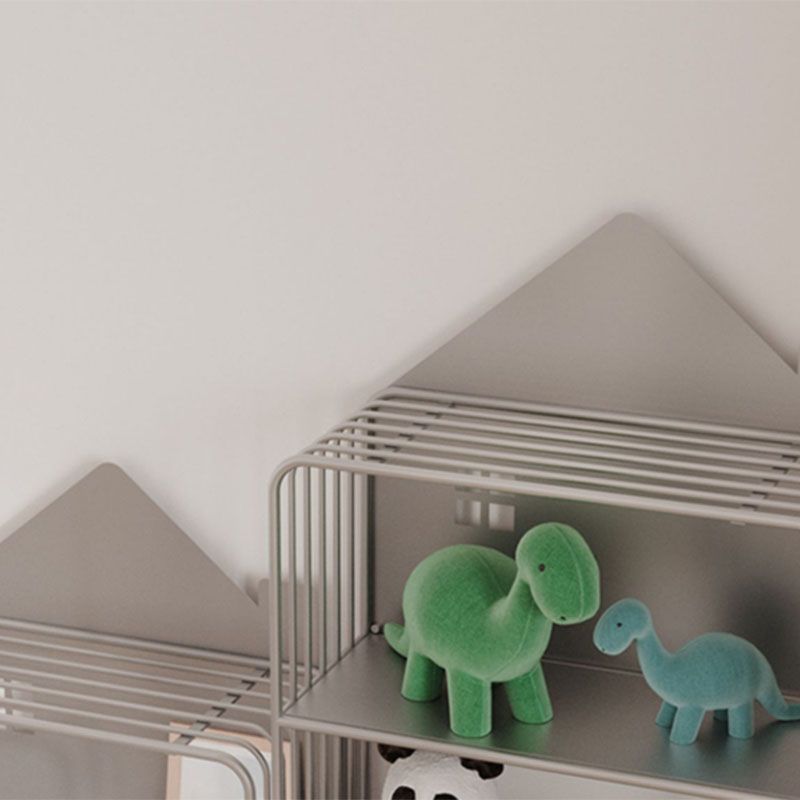 Modern Metal Bookshelf Standard Open Shelf Bookcase in Burnish