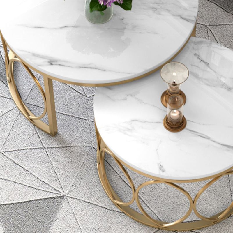 Slate White Coffee Table Frame 2 Piece Nesting Tables for Living Room Clearhalo 'Coffee & Accent Tables' 'Coffee Tables' 'coffee_tables' 'furn' 'furn_coffee_tables' 'Furniture' 'Living Room Furniture' 1200x1200_c8774072-590d-4921-b821-b9def514f6a6