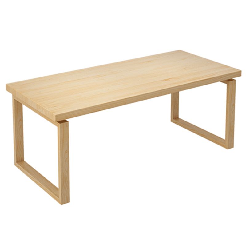 Rectangle Double Pedestal Dining Table Modern Pine Wood Table for Kitchen Dining Room Clearhalo 'Dining Tables & Seating' 'Dining Tables' 'dining_table' 'furn' 'furn_dining_table' 'Furniture' 'Kitchen & Dining Furniture' 1200x1200_c87745b4-64a9-4f52-b107-f6b4b92e0a7c