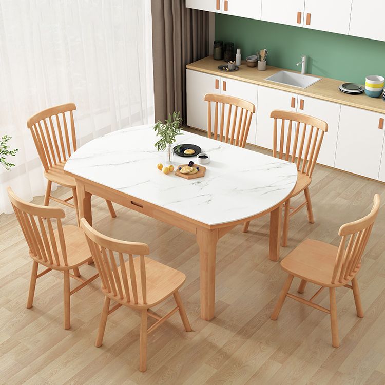 Modern Style Round Dinner Table White Sintered Stone Table with Wooden Base Clearhalo ' dining_table' 'Dining Tables & Seating' 'Dining Tables' 'furn' 'furn_dining_table' 'Furniture' 'furniture_dining_table' 'Kitchen & Dining Furniture' 'kitchen&dining_furn' 'kitchen' 'kitchen_dining_table' 1200x1200_c87764ee-b63b-4064-81f1-8d2f2bdd7df5