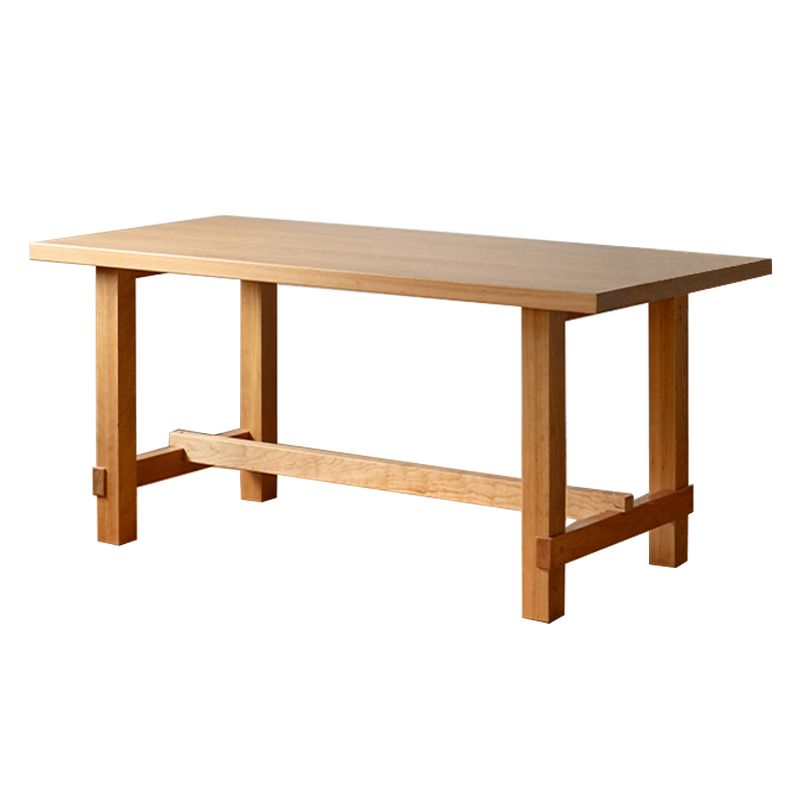 Contemporary Rectangular Solid Wood Tabletop Dining Table with Trestle Clearhalo 'Dining Tables & Seating' 'Dining Tables' 'dining_table' 'furn' 'furn_dining_table' 'Furniture' 'Kitchen & Dining Furniture' 1200x1200_c878fe3b-2562-47d7-a405-ca33bdcf3a56