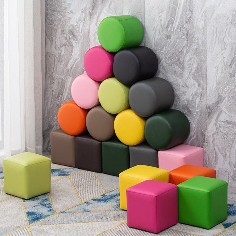 Contemporary Pouf Ottoman Faux Leather Upholstered Solid Color Ottoman Clearhalo 'furn' 'furn_ottomans_poufs' 'Furniture' 'Living Room Furniture' 'Ottomans & Poufs' 'ottomans_poufs' 1200x1200_c87a0d51-bb21-48bc-aa73-9c69377b1637