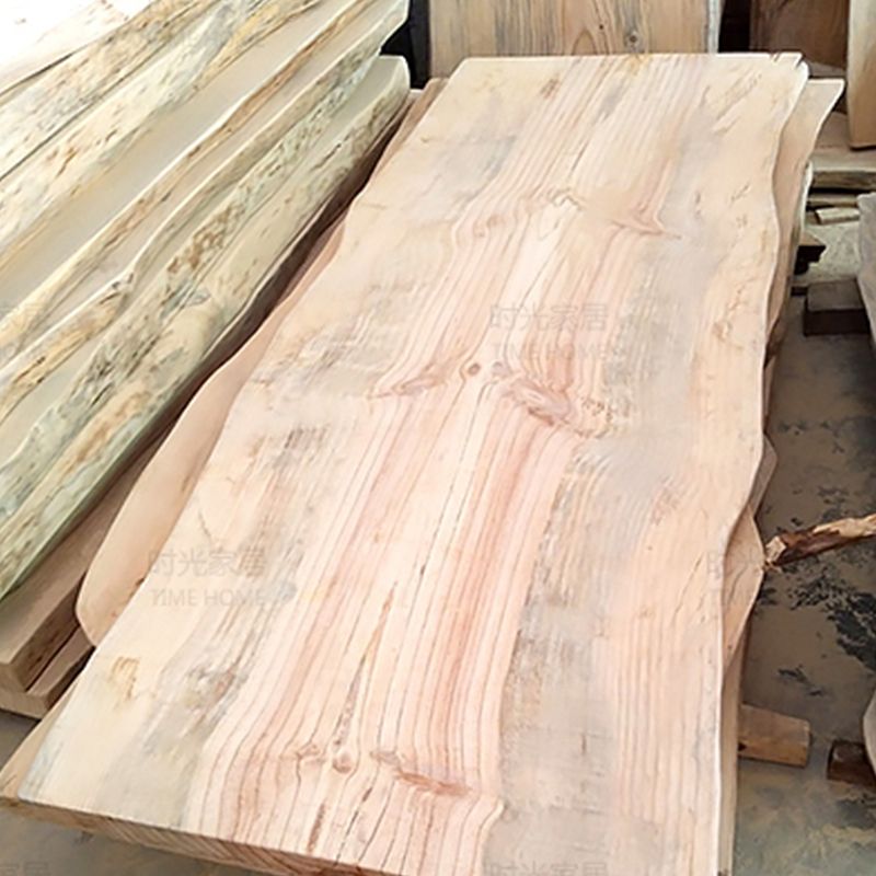 Console multimédia en bois naturel avec étagères, meuble TV industriel, bois de pin