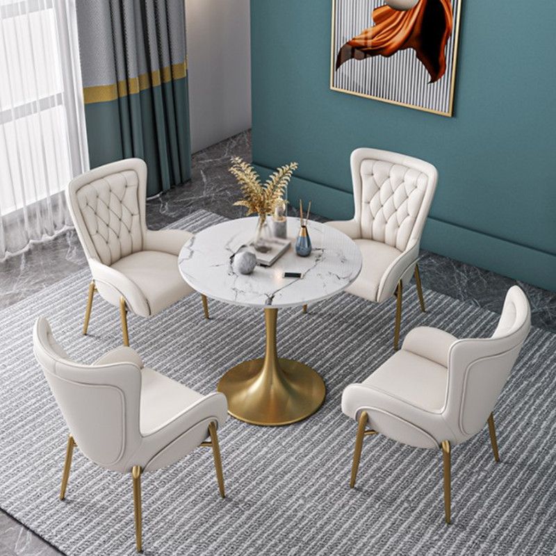 Glam Style 1/2/3/4/5 Pieces Dining Set Stone Top Dining Furniture Set for Living Room Clearhalo 'Dining Room Sets' 'Dining Tables & Seating' 'dining_room_set' 'furn' 'furn_dining_room_set' 'Furniture' 'furniture_dining_room_set' 'Kitchen & Dining Furniture' 'kitchen&dining_furn' 'kitchen' 1200x1200_c87b16df-2550-4faa-b204-14c9dae9f2b6