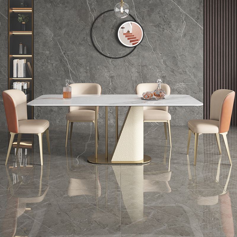 Designer Style Sintered Stone Dining Set Rectangle 1/3/4/5/7 Pieces Table with Chairs Clearhalo 'Dining Room Sets' 'Dining Tables & Seating' 'dining_room_set' 'furn' 'furn_dining_room_set' 'Furniture' 'furniture_dining_room_set' 'Kitchen & Dining Furniture' 1200x1200_c87b65a4-666f-4cf6-83e0-9a771307eff0