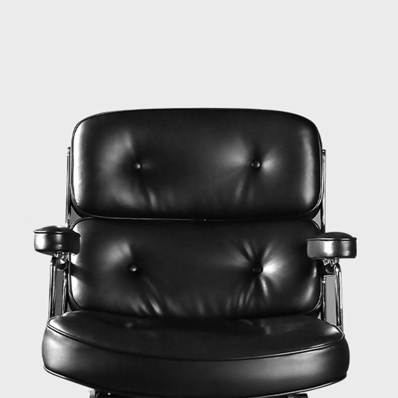 27.16" L x 25.98" W x 36.22" H Genuine Leather Arm Chair with Wheels for Bedroom Clearhalo 'Accent Chairs' 'accent_chairs' 'Chairs & Seating' 'Furniture' 'furniture_accent_chairs' 'Living Room Furniture' 1200x1200_c87c6abf-e2bc-426b-9bef-e0fac14eb93f