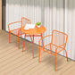 Industrial Patio Dining Side Chair Metal Slat Back Arm Chair