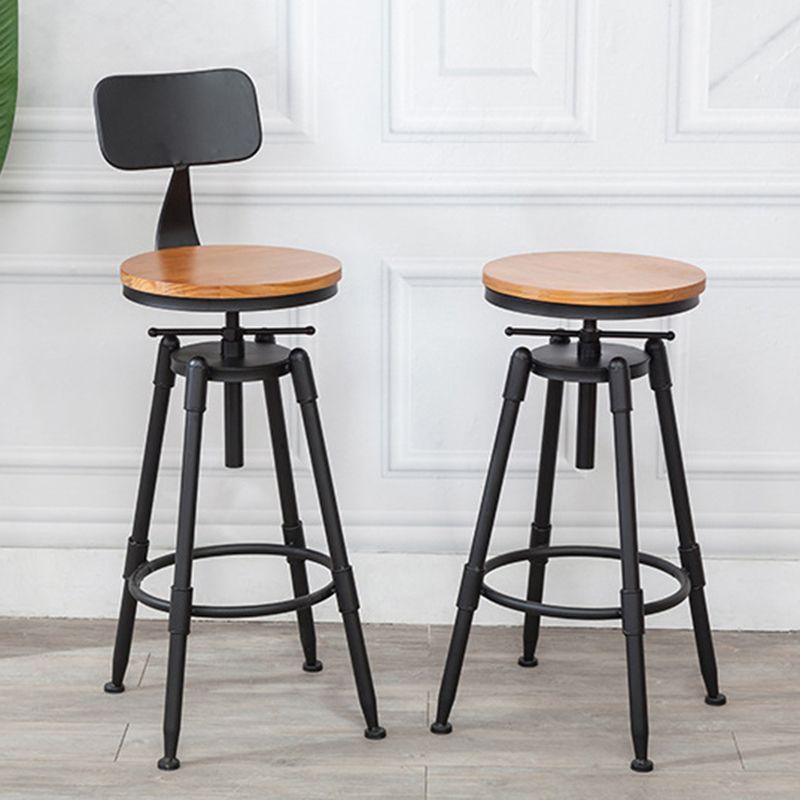 Industrial Armless Elevatable Counter Stool Iron Bar Stool with Pedal for Cafe Clearhalo 'Bar Furniture' 'Bar Stools' 'bar_stools' 'furn' 'furn_bar_stools' 'Furniture' 'Kitchen & Dining Furniture' 1200x1200_c883158c-0b18-4de1-9288-a1e641859a44