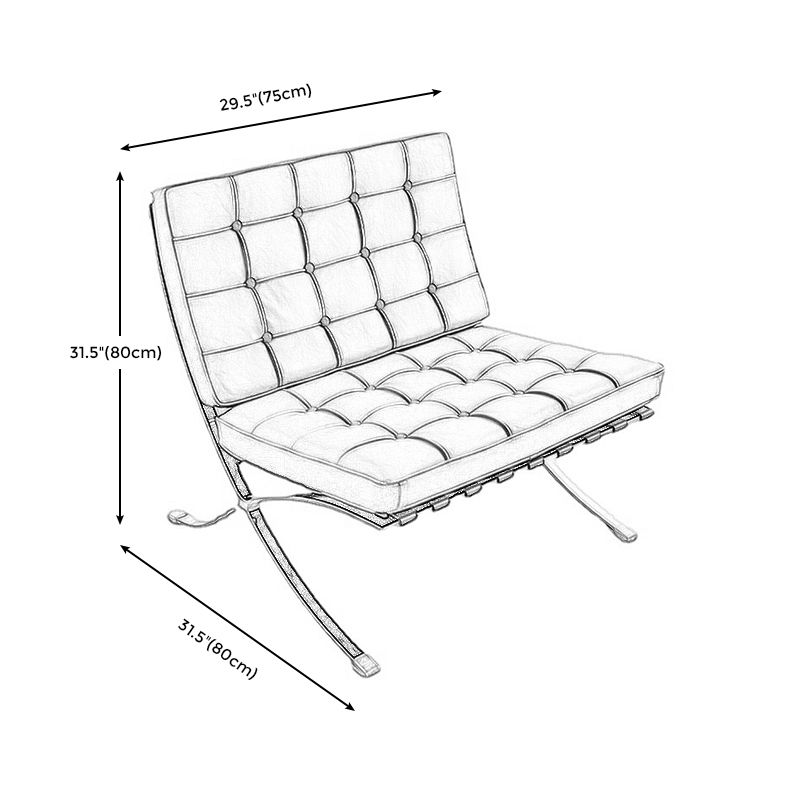 Armless Tufted Cushions Chair 29.5"L x 31.5"W x 31.5" H Chair for Living Room Clearhalo 'Accent Chairs' 'accent_chairs' 'Chairs & Seating' 'furn' 'furn_accent_chairs' 'Furniture' 'furniture_accent_chairs' 'Living Room Furniture' 1200x1200_c8831b62-8067-4632-be85-4ff10b17a886